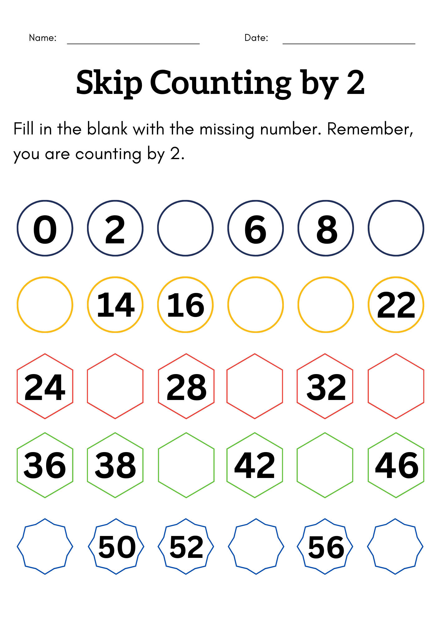 Skip Counting By 2 0 To 100 Kindergarten Skip Counting By 2