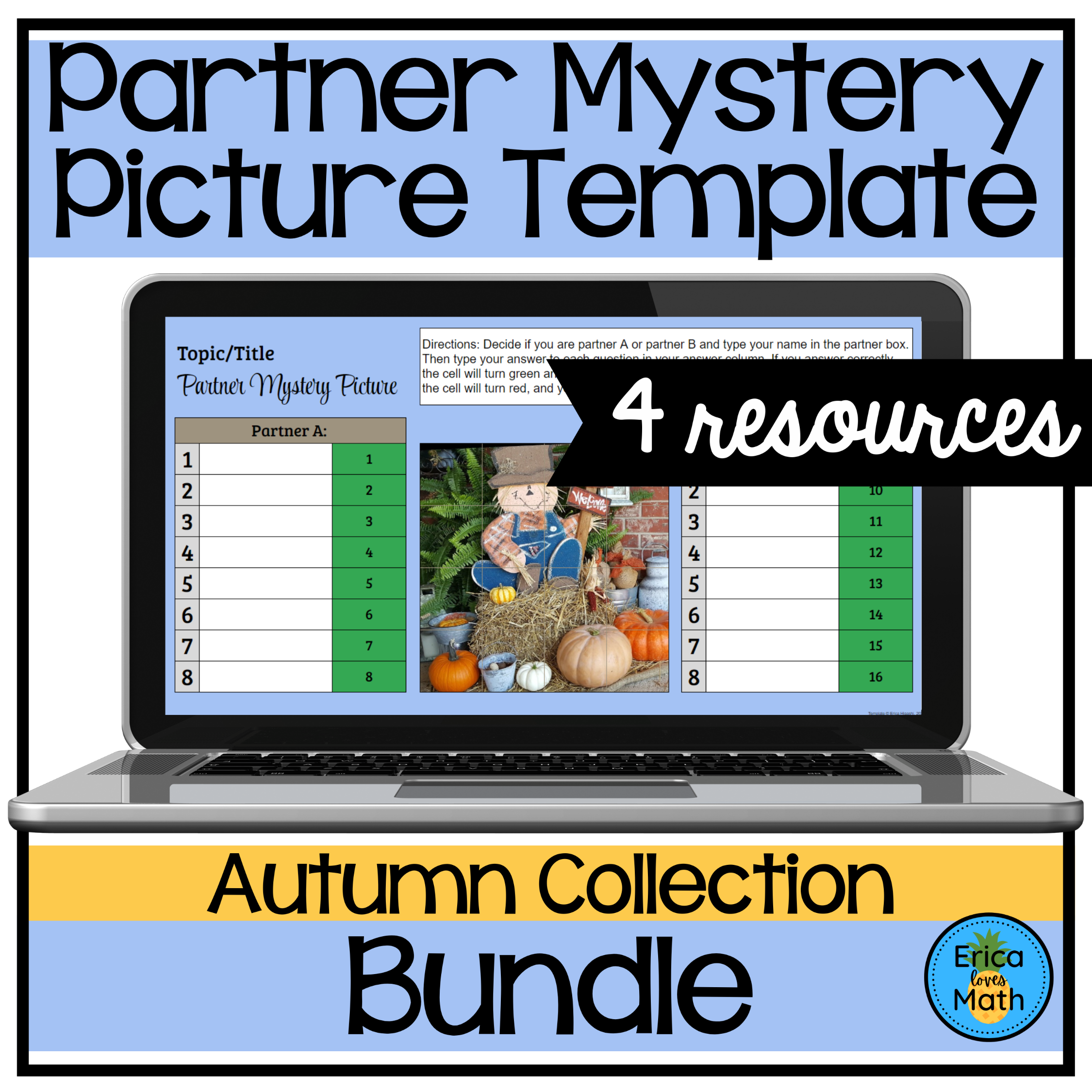 Editable Digital Partner Activity Templates Bundle (Autumn Collection)