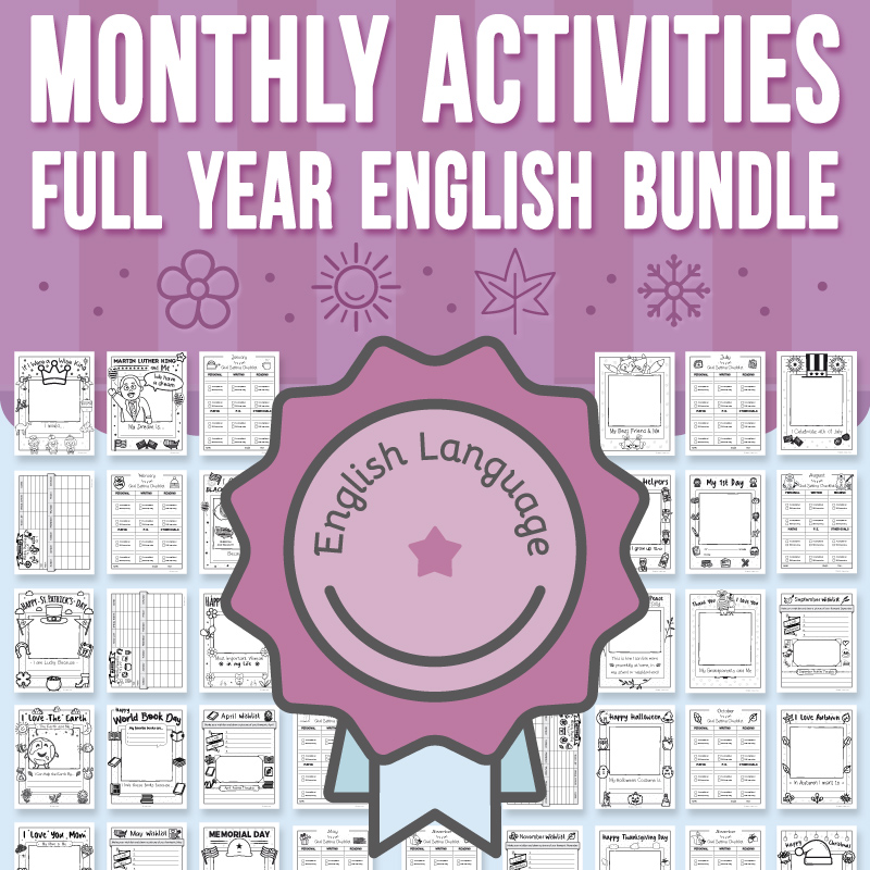 Monthly Activities | Full Year ENGLISH BUNDLE