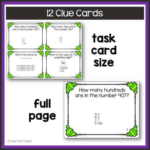 Place Value Solve the Mystery Math Task Cards - Represent Numbers up to ...