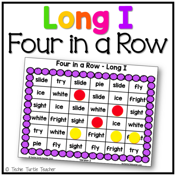 Phonics Game: Vowel Sounds Four in a Row - Long I - Decoding & Fluency ...