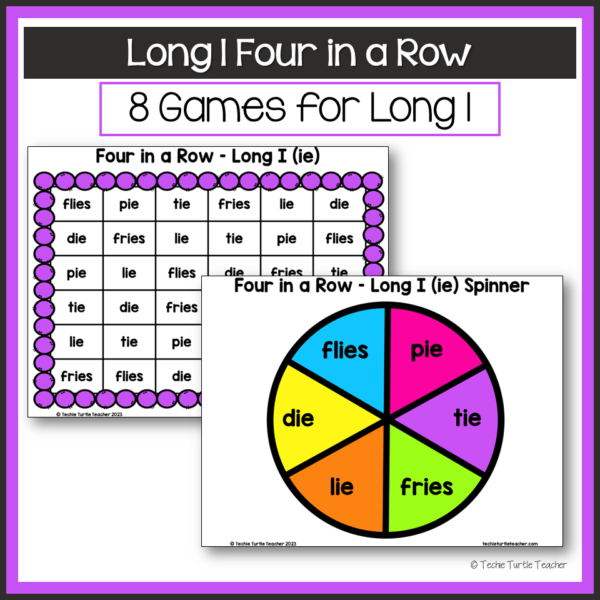 Phonics Game: Vowel Sounds Four in a Row - Long I - Decoding & Fluency ...