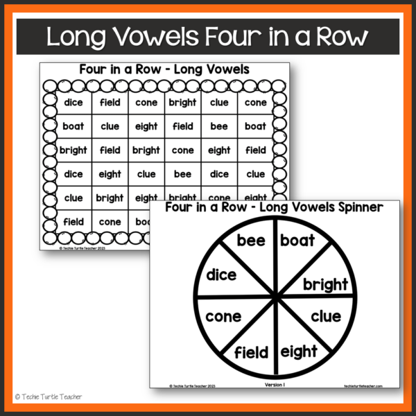 Phonics Game: Long Vowel Sounds Four in a Row - Decoding & Fluency ...