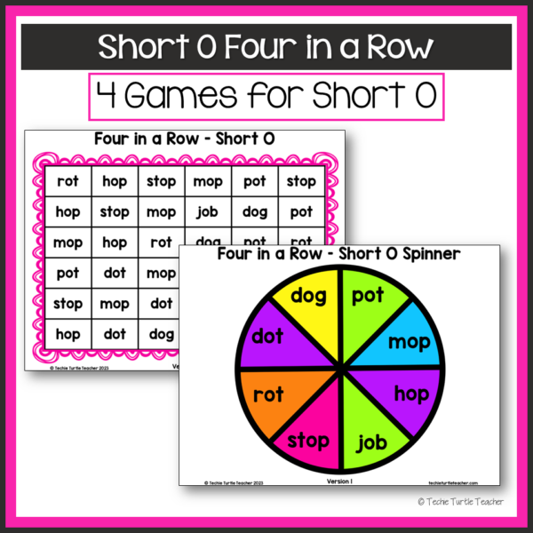 Phonics Game: Vowel Sounds Four in a Row - Short O - Decoding & Fluency ...
