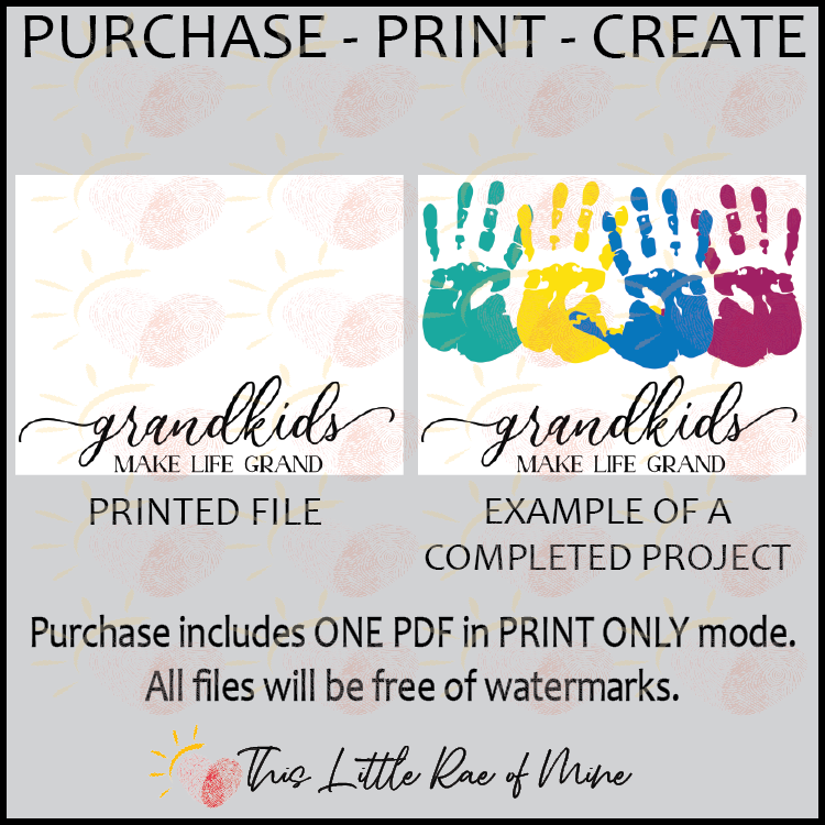 grandkids make life grand - grandparents day - Handprint Art ...