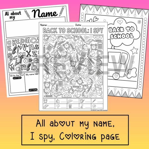 Back to School Activity Pack | I SPY, Word Search & Scramble, Coloring ...