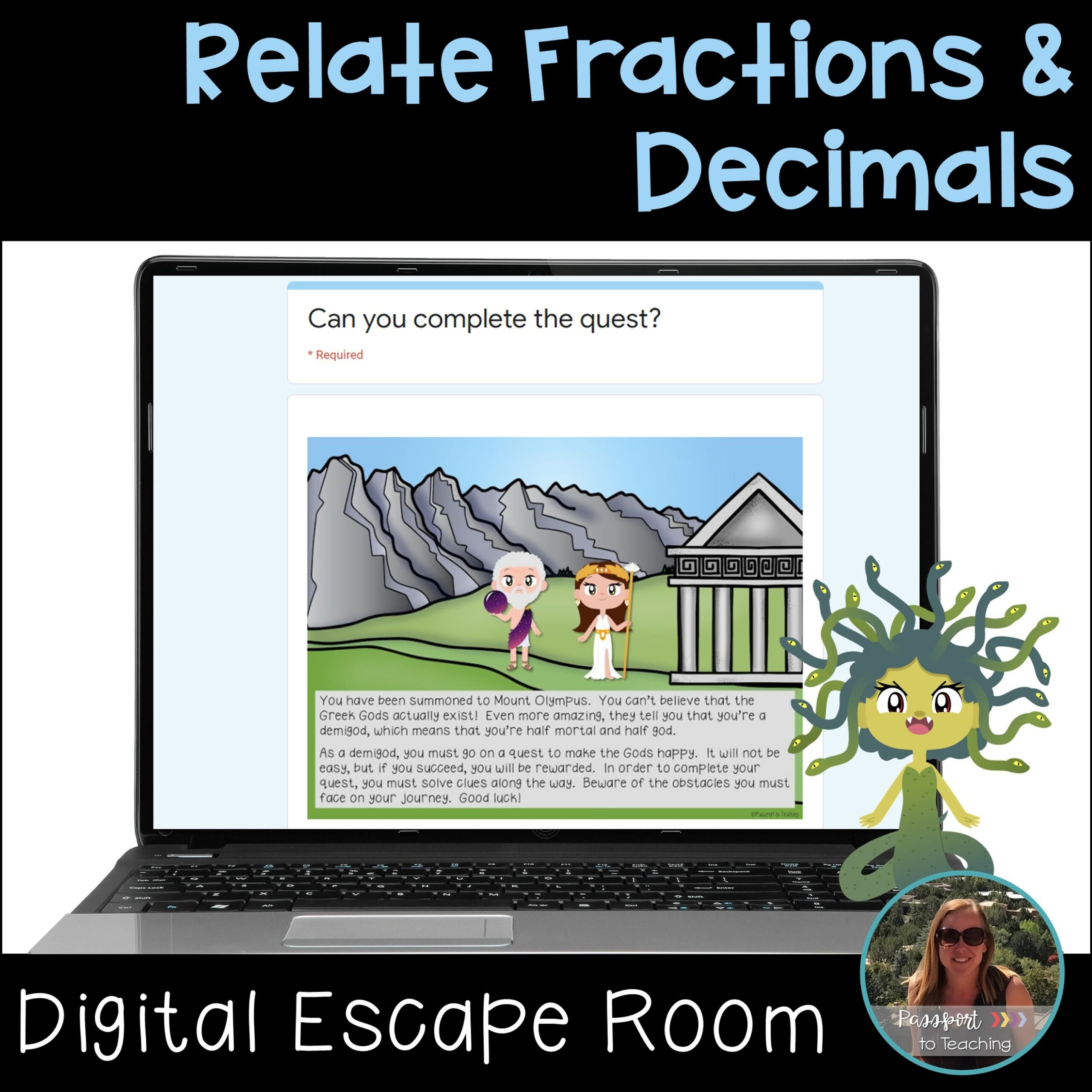 Relate Fractions and Decimals Digital Escape Room