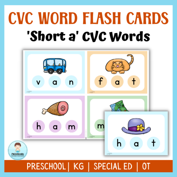 Reading CVC words short a Flash cards printable - Made By Teachers