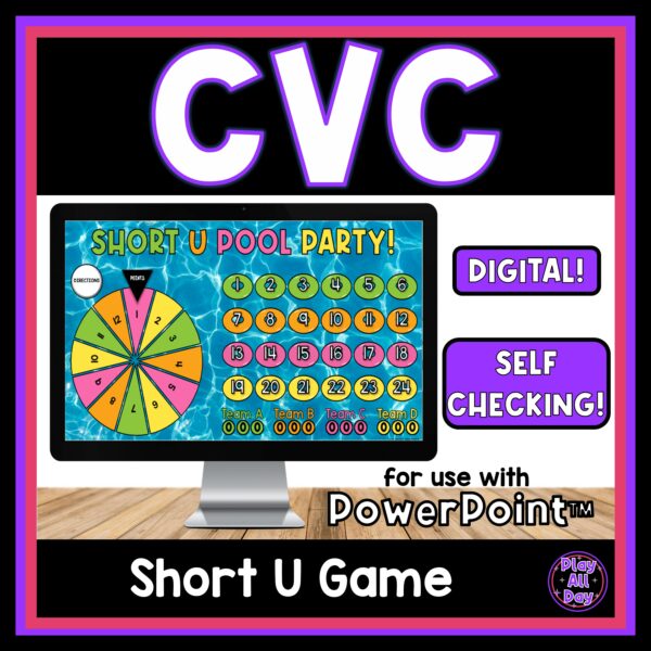 Short U CVC Words Digital Game for PowerPoint™ | Made By Teachers