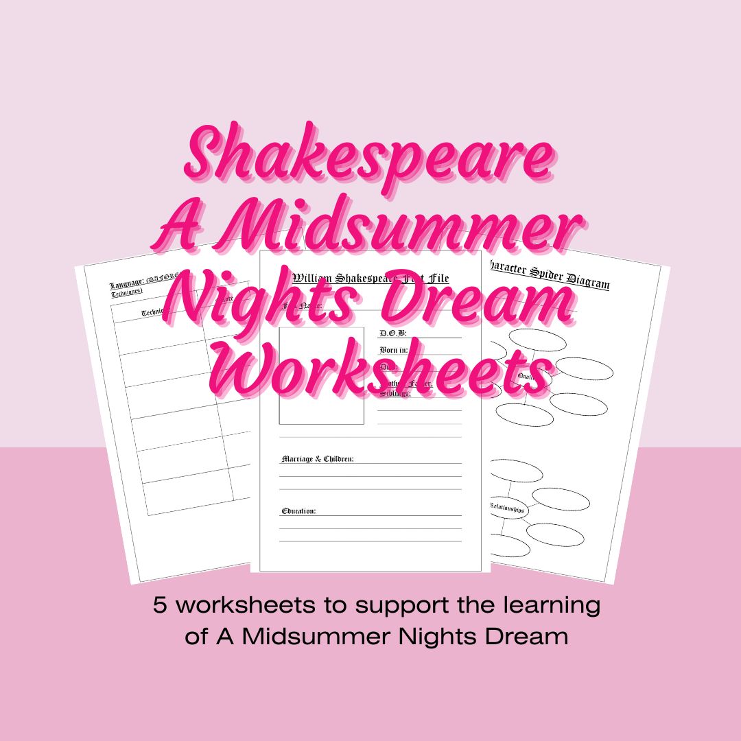 English Literature A Midsummer Nights Dream Worksheets