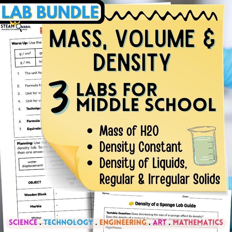 Density Lab Set: 3 Hands-On Test Prep Skills Labs for Middle School Science