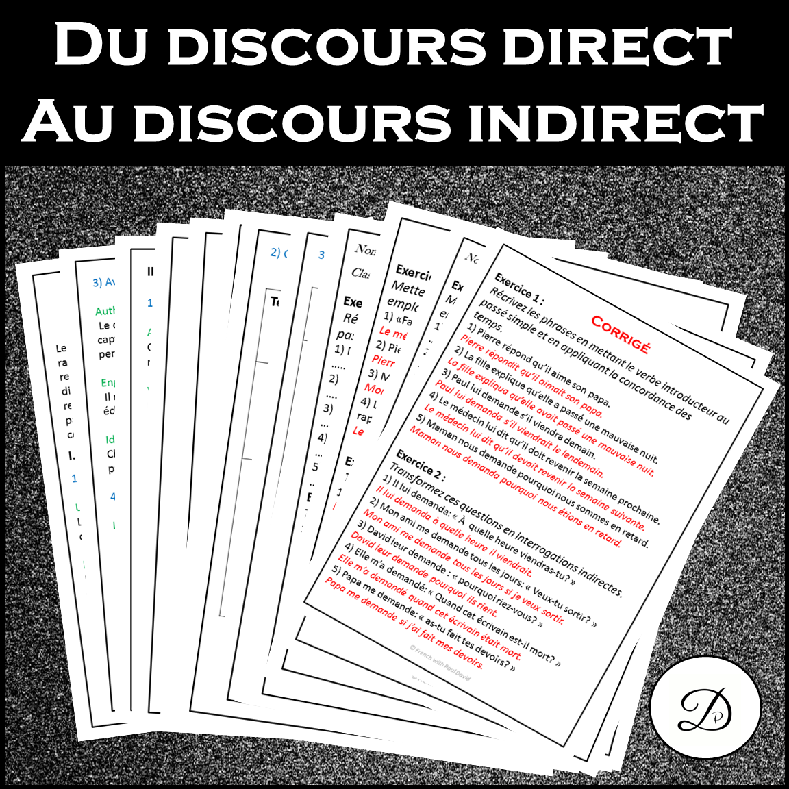 Le discours rapporté - Du discours direct au discours indirect