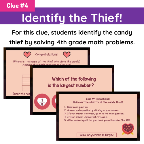No Prep 4th Grade Math Escape Room | Valentine's Day | Digital ...