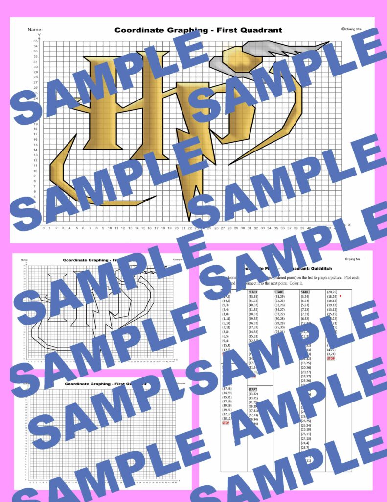 Harry Potter Coordinate Plane Graphing Picture: Quidditch | Made By ...