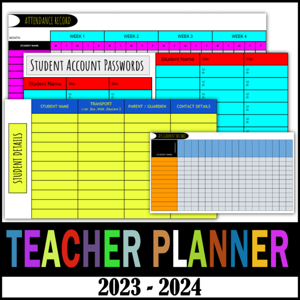 Digital Teacher Planner 23-24 | EDITABLE Digital & Printable Binder ...