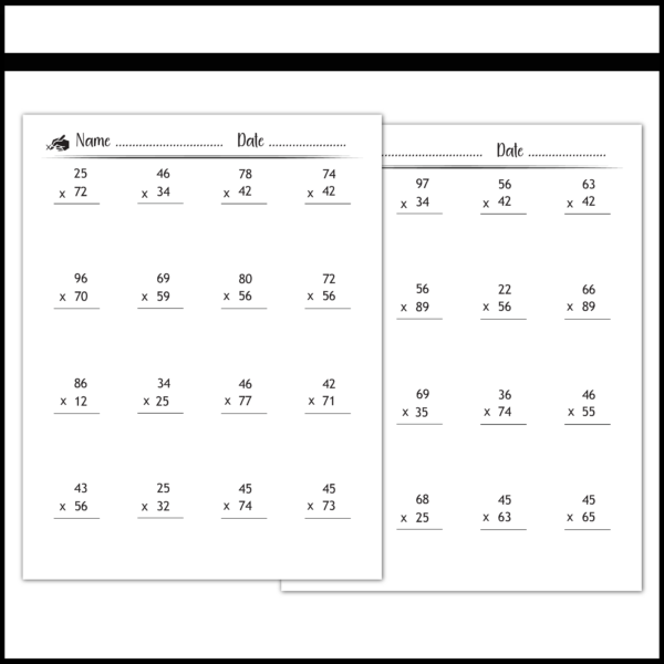 Efficient Digit Multiplication Practice: Math Quick Check Worksheets ...