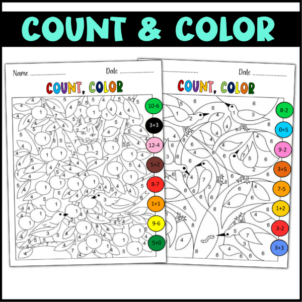 Color by Number Addition and Subtraction Facts - Back to School | Made ...