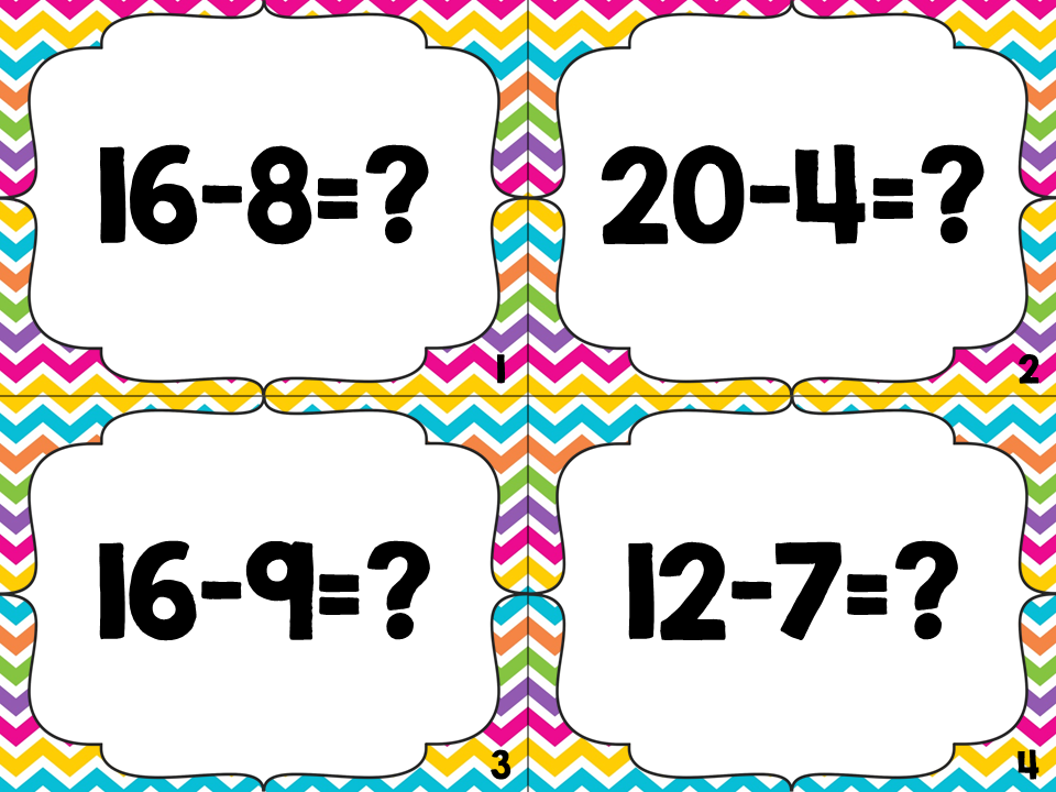 2.OA.2 Task Cards Addition and Subtraction within 20 | Made By Teachers
