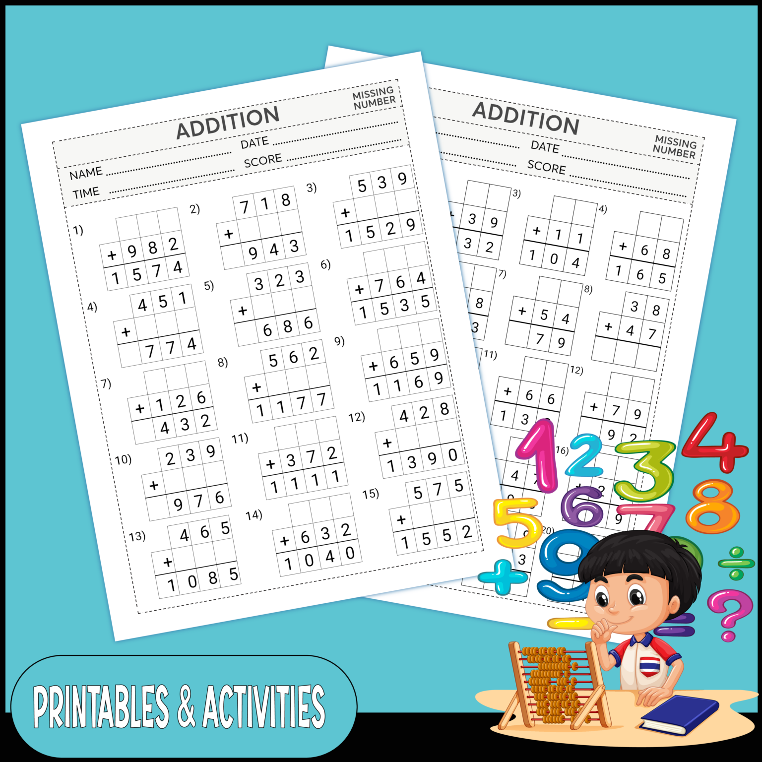 Back to School NO PREP Math and Literacy Packet - worksheets for grades ...