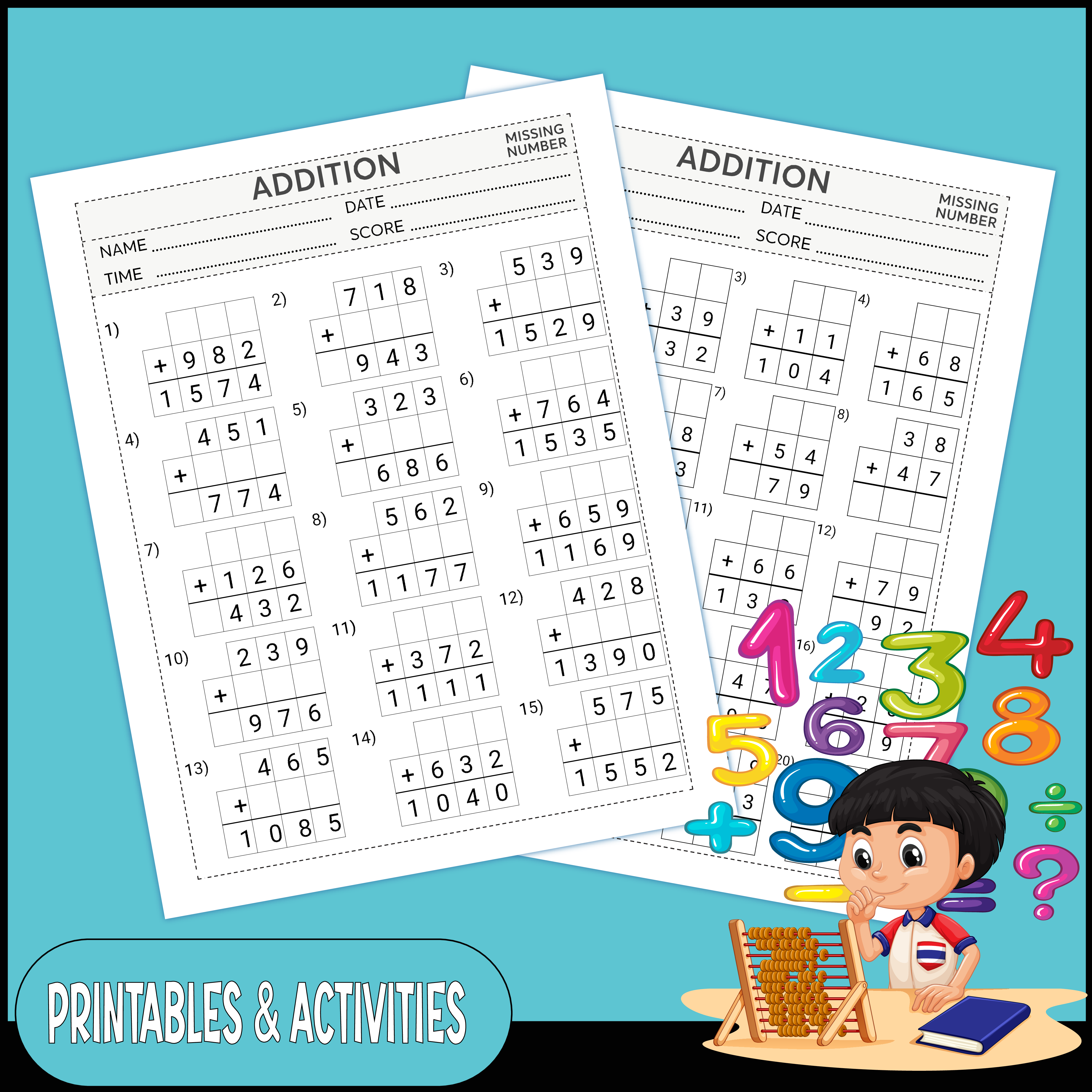 Back to School NO PREP Math and Literacy Packet - worksheets for grades ...