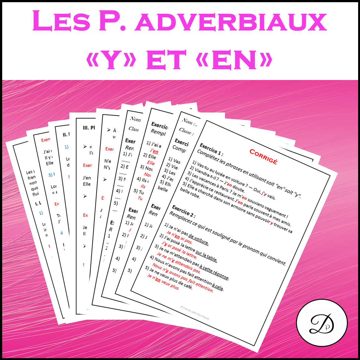 Les pronoms adverbiaux Y et EN - French Pronouns Y and EN