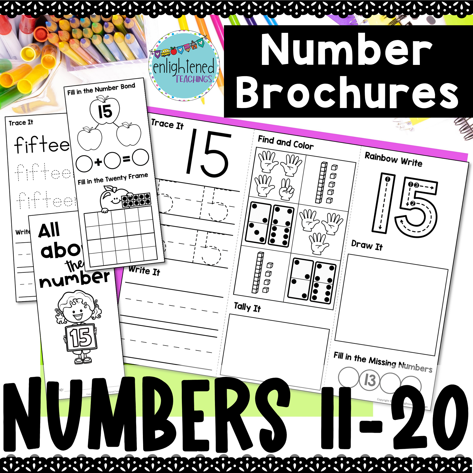 Numbers 11 to 20 Brochures Numbers to Twenty Worksheets Number Recognition