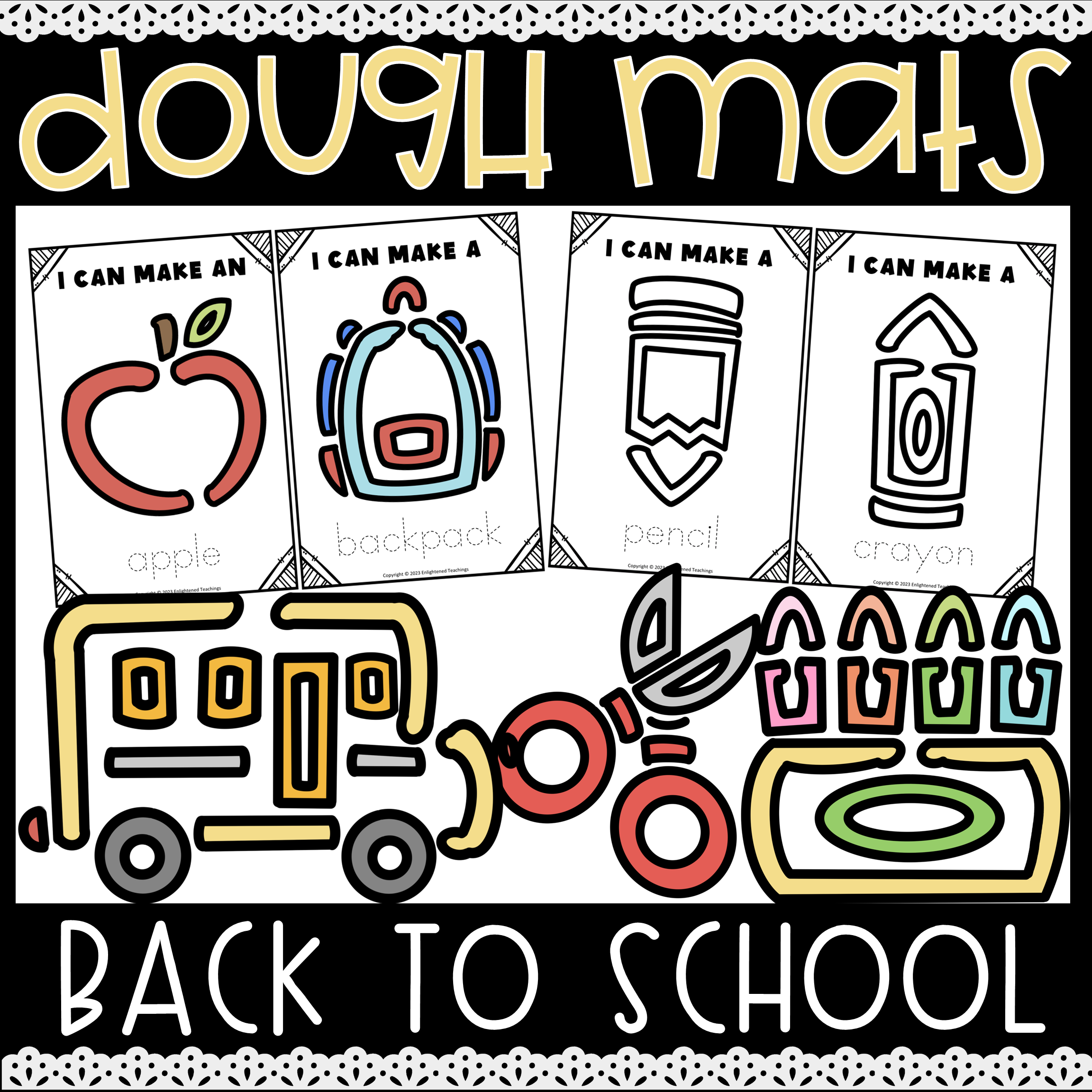 Back to School Play Dough Mats School Dough School Playdough School Vocabulary