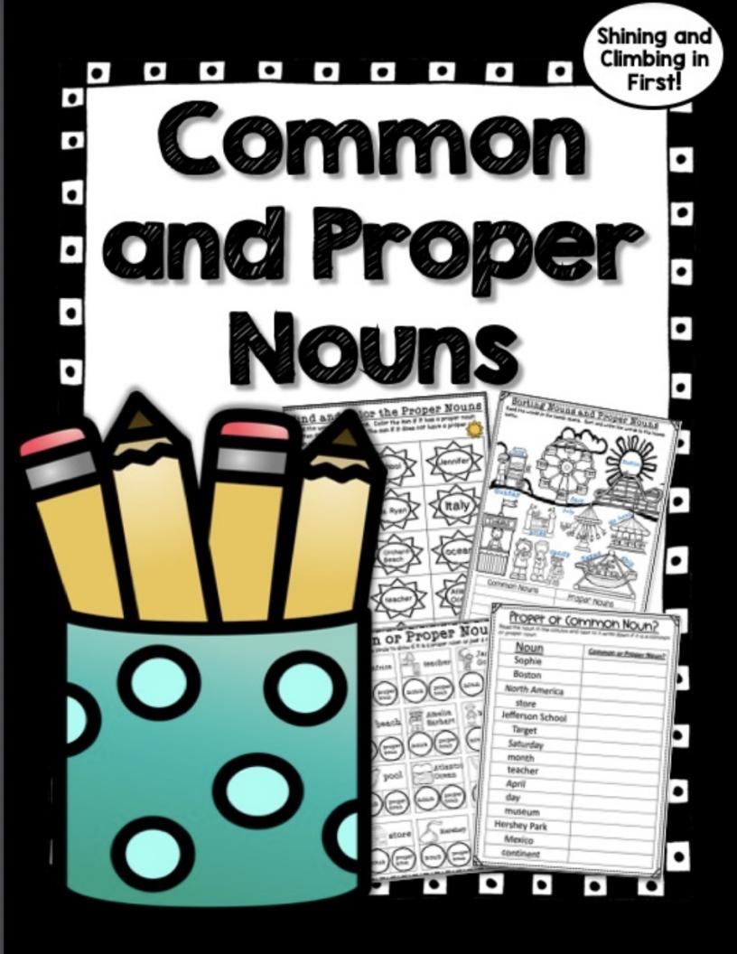 Proper and Common Nouns - Word Work Activities - No Prep!