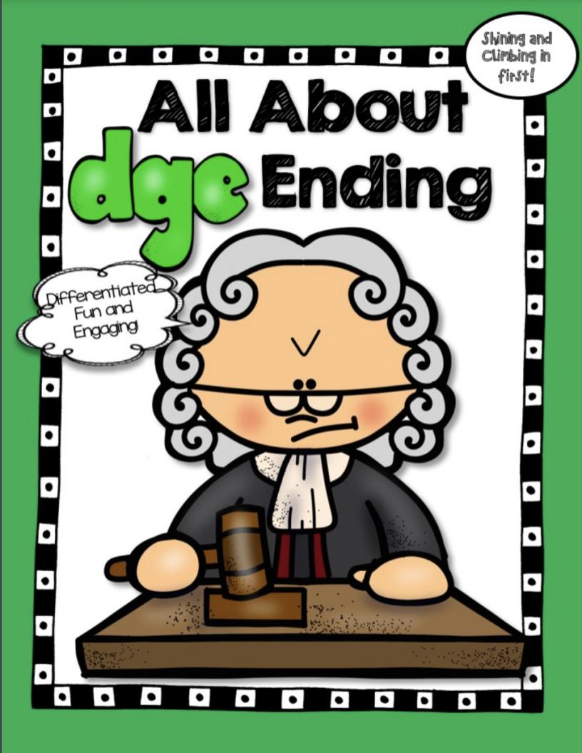 -dge Consonant Word Ending! - Word Work! No Prep!