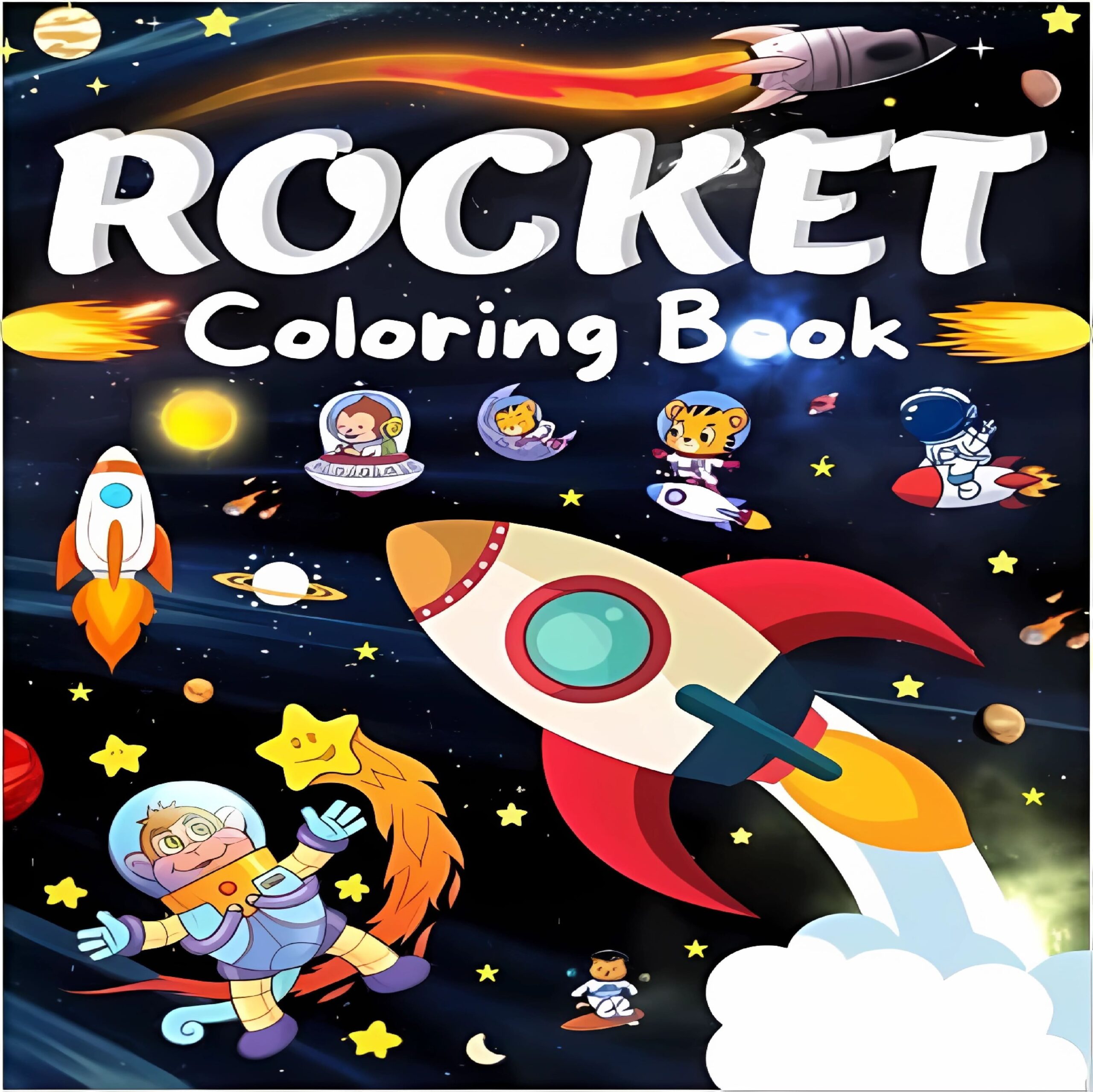 Rocket Coloring Book: The Ultimate Fantastic Outer Space Coloring Pages