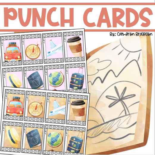 Behavior Incentive Punch Cards Rewards Travel Adventure Theme
