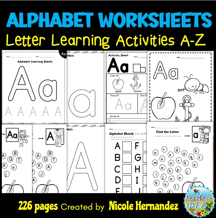 Alphabet Worksheets - Letter Learning Activities A-Z