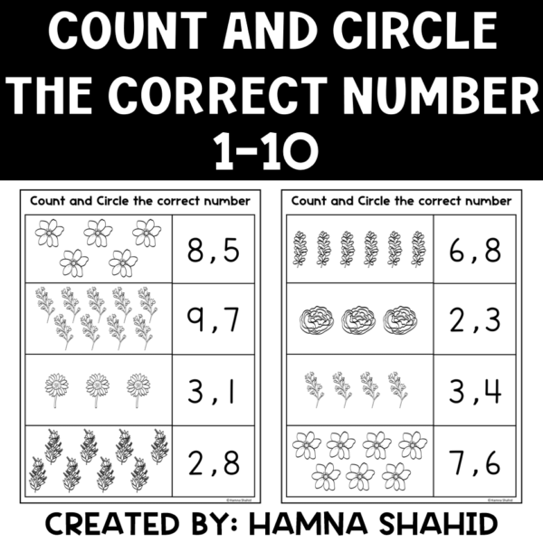 Count and Circle the correct number worksheet 1-10 - Made By Teachers