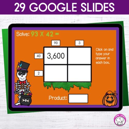 Halloween 2 Digit by 2 Digit Area Model Multiplication Google Slides ...