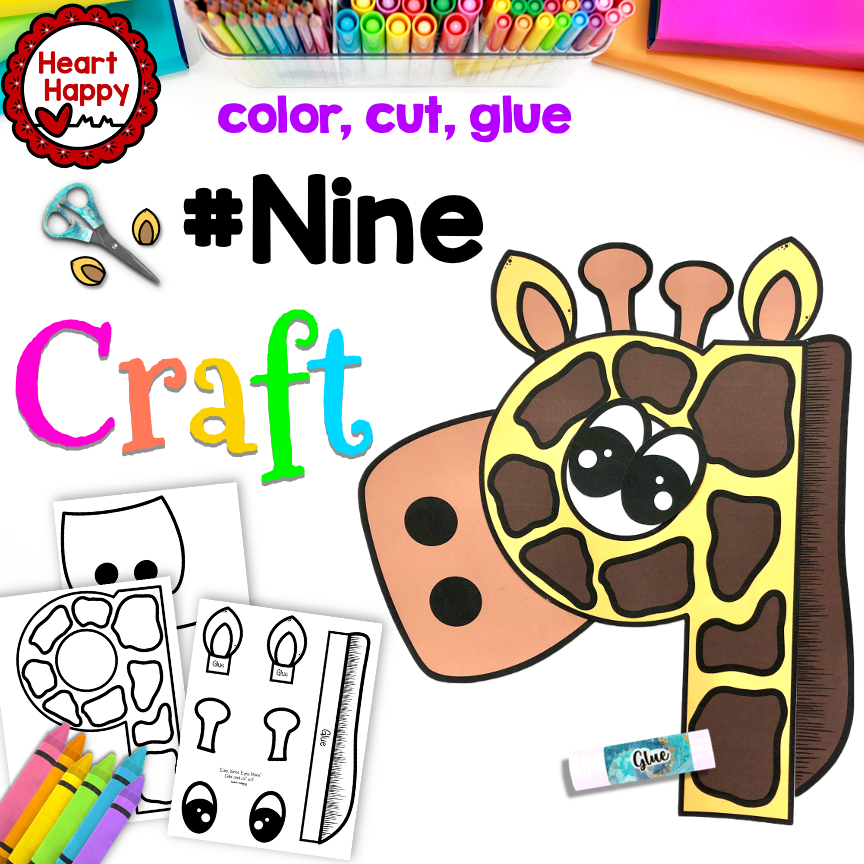 Number Craft | Nine | Giraffe - Made By Teachers