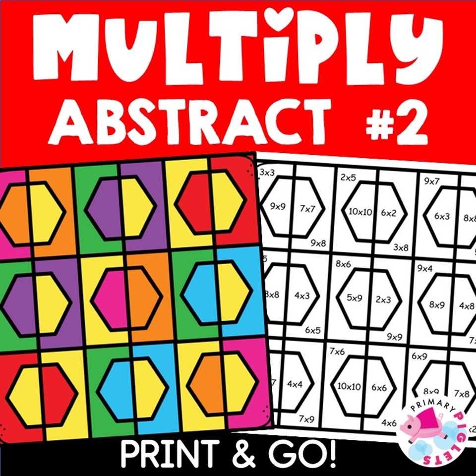 Back to School Multiplication Color by Number Code ABSTRACT Math ...