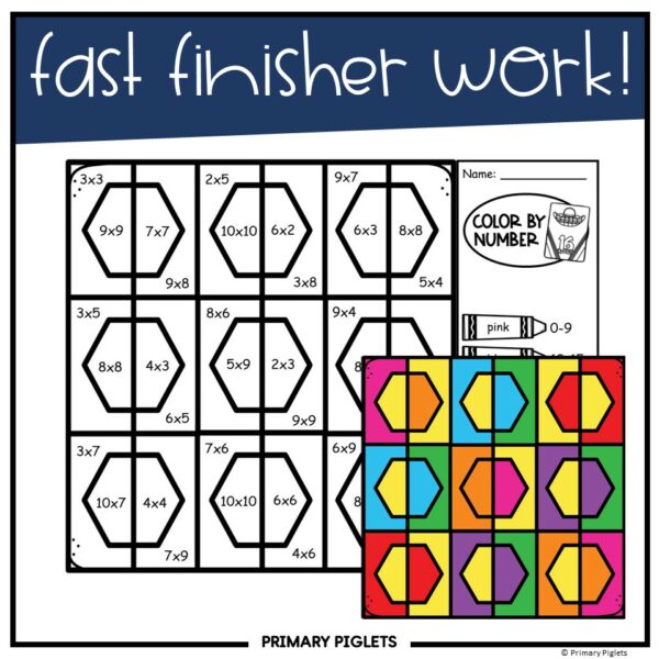 Back to School Multiplication Color by Number Code ABSTRACT Math ...