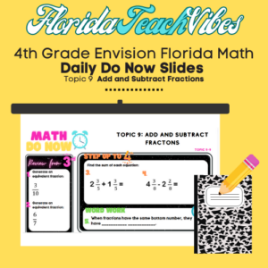 4th Grade Math Daily "Do Now" Bell Work- enVision Topic 9 Add & Sub ...