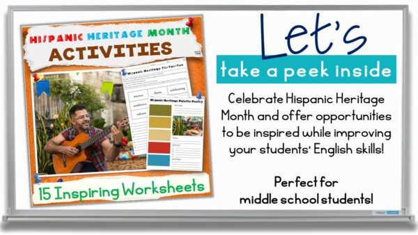 Hispanic Heritage Month Activities, Middle School Worksheets, Print and ...