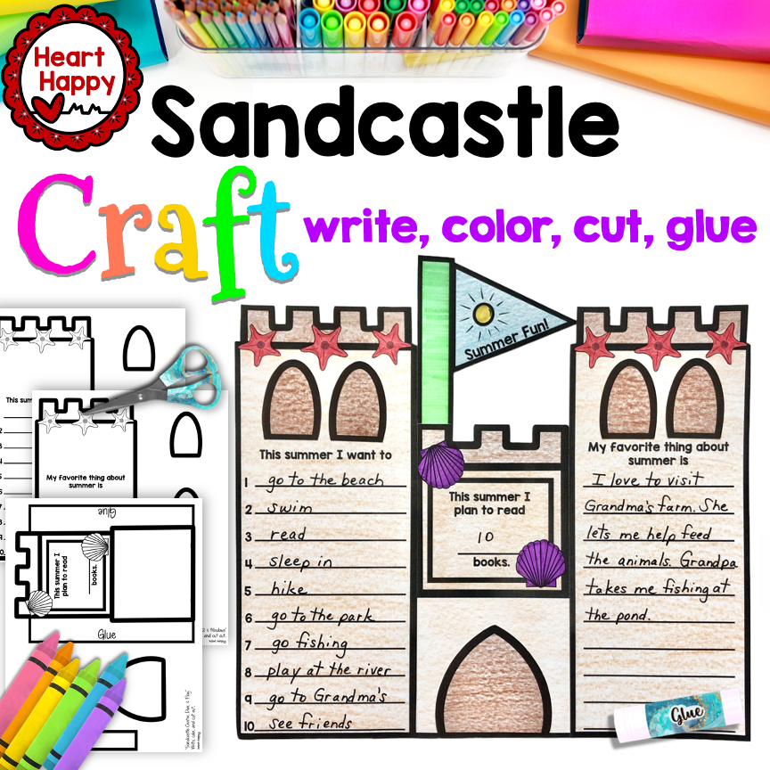 End of Year Sandcastle Summer Bucket List Craft & Writing