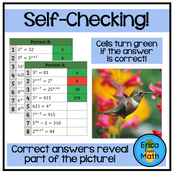 Solving Exponential Equations Digital Partner Activity | Made By Teachers