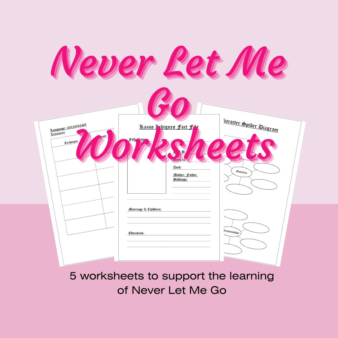 English Literature Never Let Me Go Worksheets