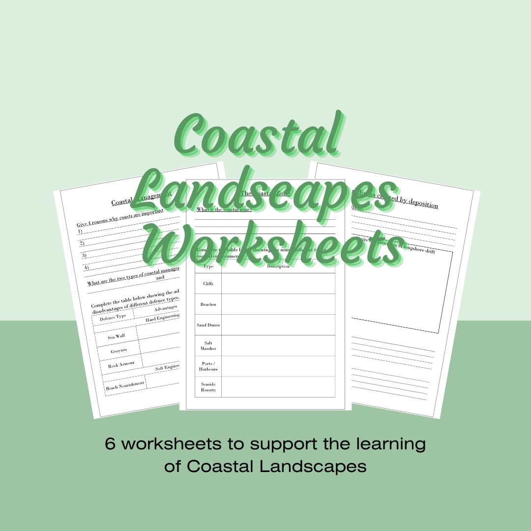 Geography Coastal Landscapes Worksheets
