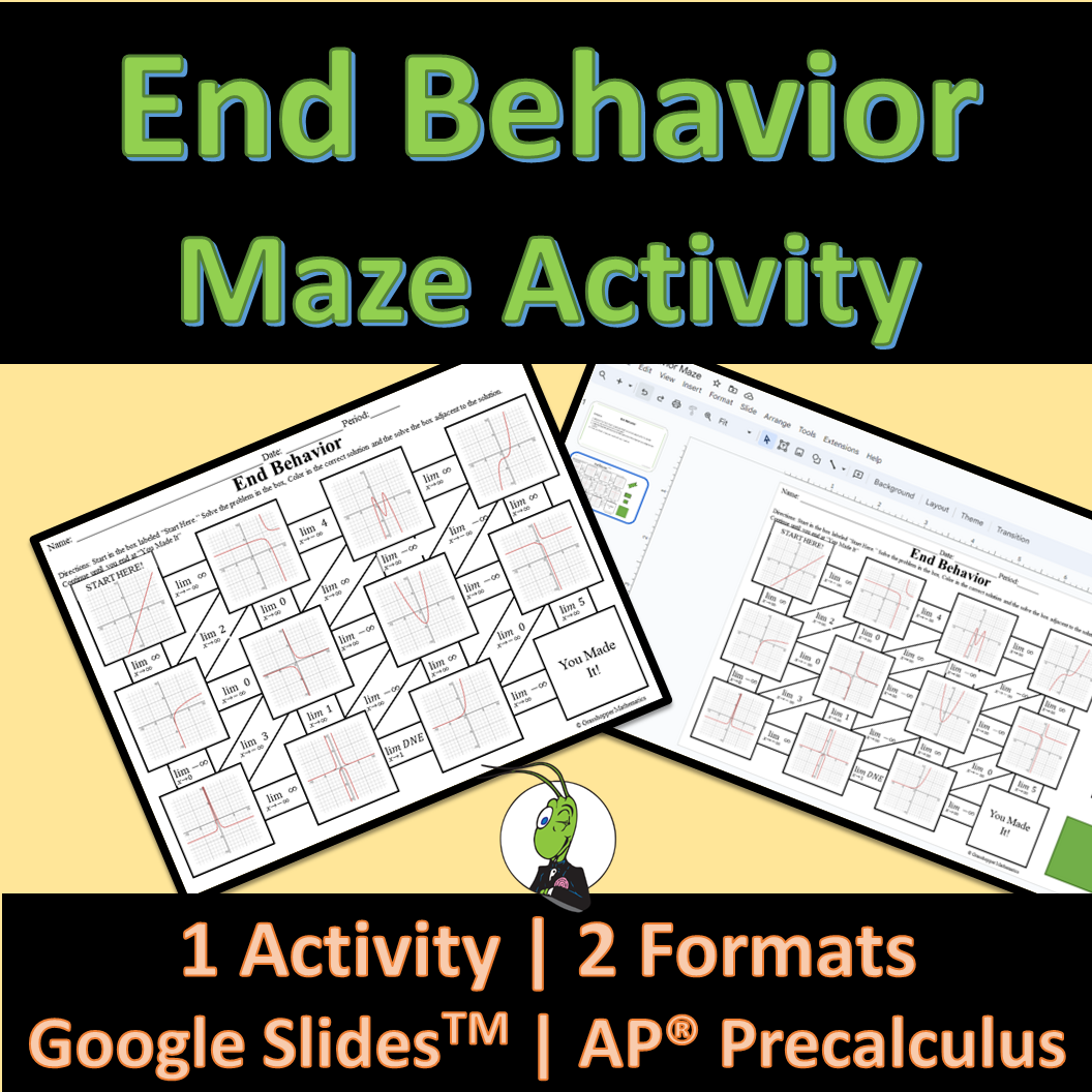 End Behavior Maze Activity | Digital and Printable | AP® Precalculus 1.6 and 1.7
