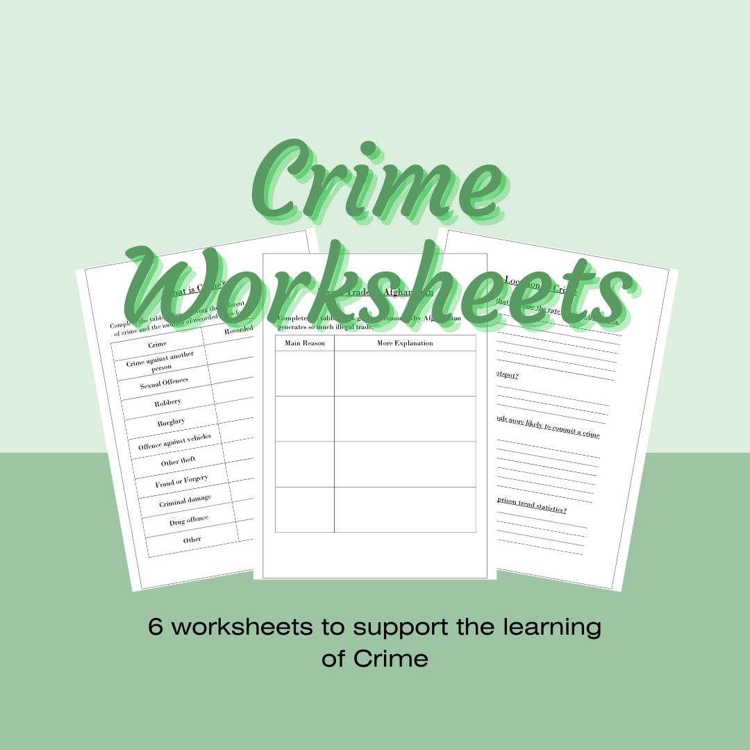 Geography Crime Worksheets