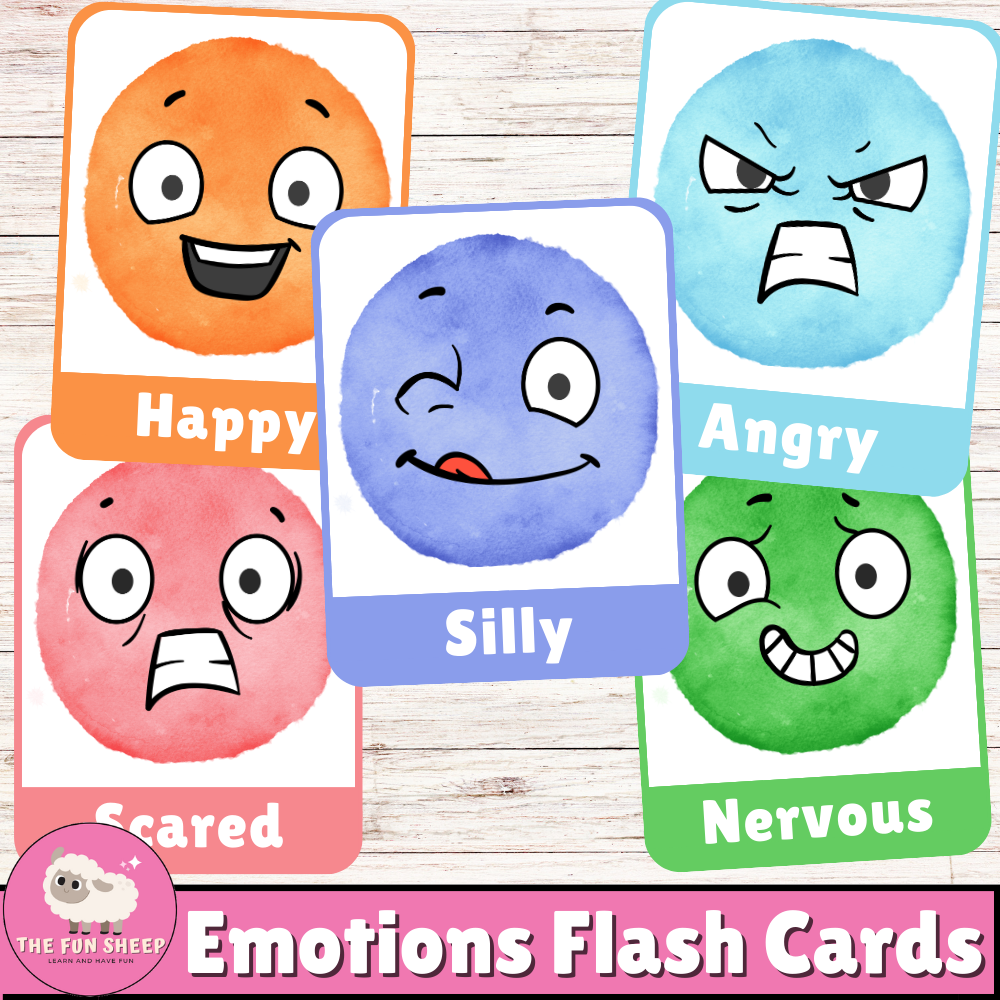 Emotions & Feelings Flashcards | Social emotional learning - Vocabulary Flash cards