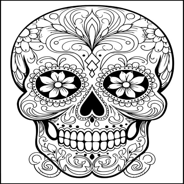 Sugar Skulls Coloring Book with Beautiful Sugar Skull Illustrations