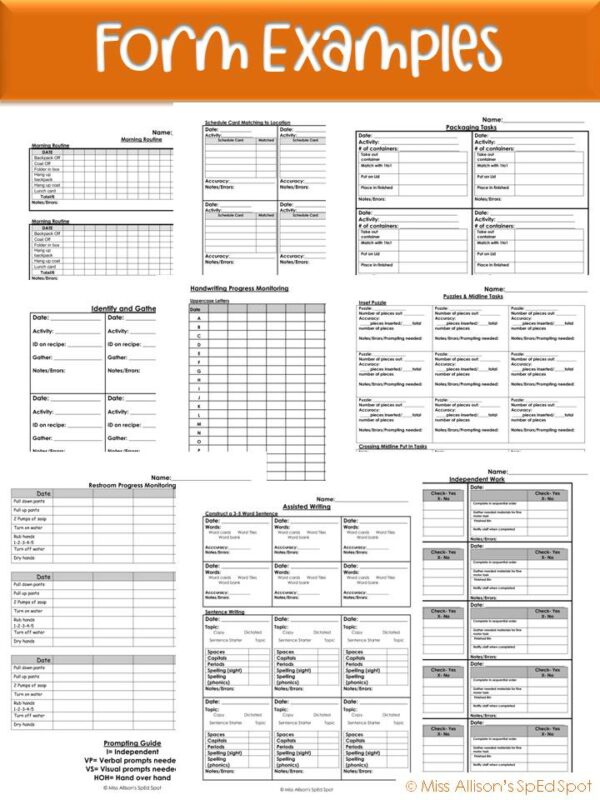 IEP Goal Progress Monitoring Sheet BUNDLE for Preschool, Elementary ...