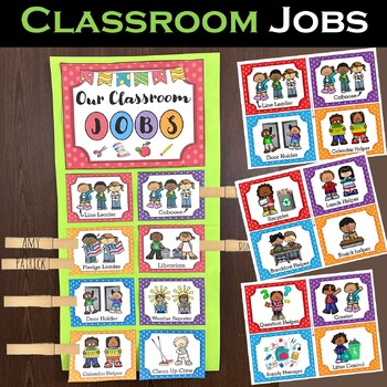 Classroom Jobs Clip Chart, Back to School Decor Editable Class Jobs