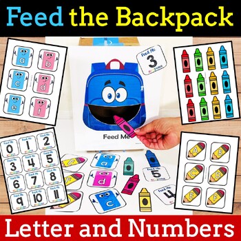 Feed The Backpack Numbers & Letters, review Game, Back to School Activities